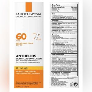 LA ROCHE-POSAY ANTHELIOS ULTRA LIGHT FLUID FACIAL SUNSCREEN SPF 60